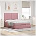 Struttura Letto Pouf con Materassi Rosa 140x200 cm in Velluto - Foto miniatura 4
