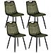 Set Di 4 Sedie Da Pranzo Argyle Velluto Verde Scuro - Foto miniatura 2