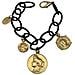 Bracciale A Catena Nera Con Medaglie D'oro - Foto miniatura 1
