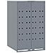 Copribidone con Ruote per 2 Bidoni Grigio 138x79x117cm Acciaio - Foto miniatura 4