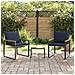 Set di Mobili con cuscino 3 pcs Grigio e Blu Navy Rattan - Foto miniatura 4