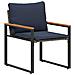 Set di Mobili con cuscino 3 pcs Grigio e Blu Navy Rattan - Foto miniatura 6