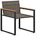Set di Mobili con cuscino 3 pcs Grigio e Blu Navy Rattan - Foto miniatura 7