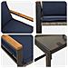 Set di Mobili con cuscino 3 pcs Grigio e Blu Navy Rattan - Foto miniatura 9