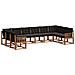 Set di divani da esterno con cuscino 10 pcs Naturale e Nero - Foto miniatura 1