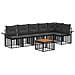Set di divani da esterno 7 pcs Nero e Grigio scuro Poliestere - Foto miniatura 1