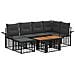 Set Divano da Giardino 7 pz Nero e Grigio scuro polyrattan - Foto miniatura 1