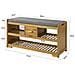 Scarpiera Panca Ingresso Cassapanca Legno Massello Di Bamb? L91*p34*a45 Cm Fsr75- - Foto miniatura 8