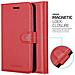 Custodia Compatibile Con Huawei P30 In Rosso Carminio - Coperchio Protettiva Con Chiusura Magnetica, Funzione Stand E Tasca Per Le Carte - Foto miniatura 3