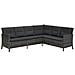 Set Divani Da Giardino 3 Pz Con Cuscini In Polyrattan Grigio - Foto miniatura 3