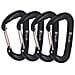 Clip 12kn Heavy Duty Moschettone 4 Pack Piccolo Dito A Filo Caribeaners Per Gym Hammock Backpack Portachiavi Guinzaglio Del Cane Nero - Foto miniatura 1