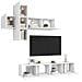 Set Mobili Porta TV 7 pz Bianco in Legno Multistrato - Foto miniatura 3