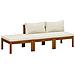 Set Divani Da Giardino 3 Pz Con Cuscini Crema In Legno Acacia - Foto miniatura 1