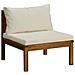 Set Divani Da Giardino 3 Pz Con Cuscini Crema In Legno Acacia - Foto miniatura 6