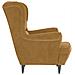 Poltrona Con Schienale Ad Ala Con Poggiapiedi Marrone Velluto - Foto miniatura 7