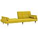 Divano Letto Con Cuscini Giallo In Velluto - Foto miniatura 3