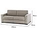 Divano Fisso Mara, Divano A 3 Posti, 100% Made In Italy, Sofà Soggiorno, In Tessuto Imbottito, Con Braccioli Slim, Cm 200x95h90, Tortora - Foto miniatura 4