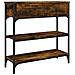 Tavolino Consolle Rovere Fumo 72,5x25x75cm In Legno Multistrato - Foto miniatura 2