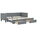 Divano Letto Estraibile Cassetti Grigio Chiaro 80x200cm Tessuto - Foto miniatura 1