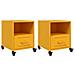 Comodini 2 pz Giallo Senape 36x39x43,5 cm in Acciaio - Foto miniatura 1