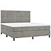 Letto A Molle Materasso E Led Grigio Chiaro 160x200 Cm Velluto - Foto miniatura 2