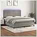 Letto A Molle Materasso E Led Grigio Chiaro 160x200 Cm Velluto - Foto miniatura 8