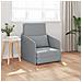 Divano Letto a Pavimento 2-in-1 Grigio Chiaro 65x80x83 cm Tessuto - Foto miniatura 2