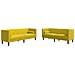 Set Divani Chesterfield 2pz con Cuscini Giallo Velluto - Foto miniatura 1