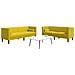 Set Divani Chesterfield 2pz con Cuscini Giallo Velluto - Foto miniatura 2