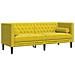Set Divani Chesterfield 2pz con Cuscini Giallo Velluto - Foto miniatura 4