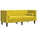 Set Divani Chesterfield 2pz con Cuscini Giallo Velluto - Foto miniatura 5