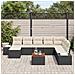Set divani da giardino 9 pezzi con cuscini neri in polyrattan e acacia - Foto miniatura 3