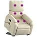 Poltrona Alzapersona Elettrica Reclinabile Crema in Similpelle - Foto miniatura 3