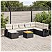 Set Divani da Giardino 9 pz con Cuscini Nero in Polyrattan - Foto miniatura 2