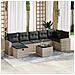 Set Divano da Giardino 8pz con Cuscini Grigio Chiaro Polyrattan - Foto miniatura 2