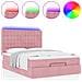 Struttura Letto Pouf con Materassi Rosa 140x200 cm in Velluto - Foto miniatura 5