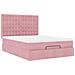 Struttura Letto Pouf con Materassi Rosa 140x200 cm in Velluto - Foto miniatura 7