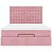 Struttura Letto Pouf con Materassi Rosa 140x200 cm in Velluto - Foto miniatura 8