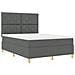 Letto a molle con materasso Grigio scuro 140 x 200 cm Tessuto - Foto miniatura 6