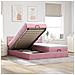 Struttura Letto Pouf con Materassi Rosa 160x200 cm Velluto - Foto miniatura 2
