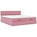 Struttura Letto Pouf con Materassi Rosa 160x200 cm Velluto - Foto miniatura 6