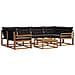 Set di divani da esterno con cuscino 7 pcs Naturale e Nero - Foto miniatura 1