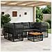 Set di divani da esterno 7 pz Nero e Grigio scuro polyrattan - Foto miniatura 8