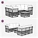 Set di divani da esterno 7 pz Nero e Grigio scuro polyrattan - Foto miniatura 10