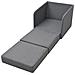 Poltrona Letto In Tessuto 59,5x72x72,5 Cm Grigio Chiaro - Foto miniatura 4
