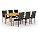 Set Mobili da Pranzo per Giardino 7 pz Nero - Foto miniatura 1