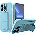 Kickstand Case Custodia Cover Protettiva Per Iphone 13 Blu - Foto miniatura 1