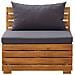 Divano Da Giardino A 2 Posti E Cuscini Legno Massello Di Acacia - Foto miniatura 7