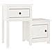 Comodino Bianco 79,5x38x65,5 Cm In Legno Massello Di Pino - Foto miniatura 1