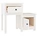 Comodino Bianco 79,5x38x65,5 Cm In Legno Massello Di Pino - Foto miniatura 2